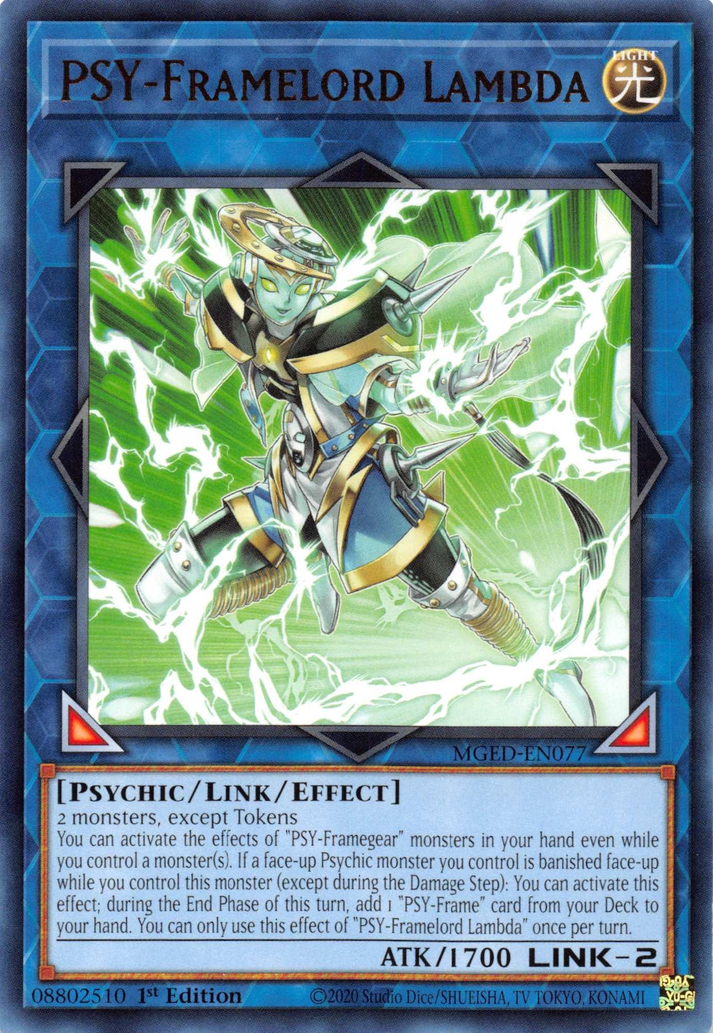 1st Edition, Light, Link/Effect Monster, Maximum Gold: El Dorado, Psychic, Rare PSY-Framelord Lambda [MGED-EN077] Rare - Trading Card World