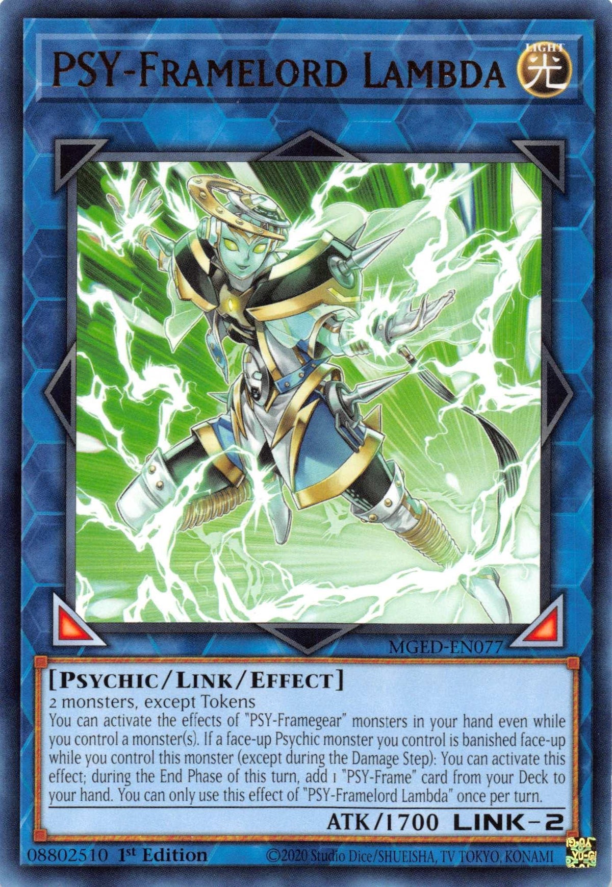 1st Edition, Light, Link/Effect Monster, Maximum Gold: El Dorado, Psychic, Rare PSY-Framelord Lambda [MGED-EN077] Rare - Trading Card World