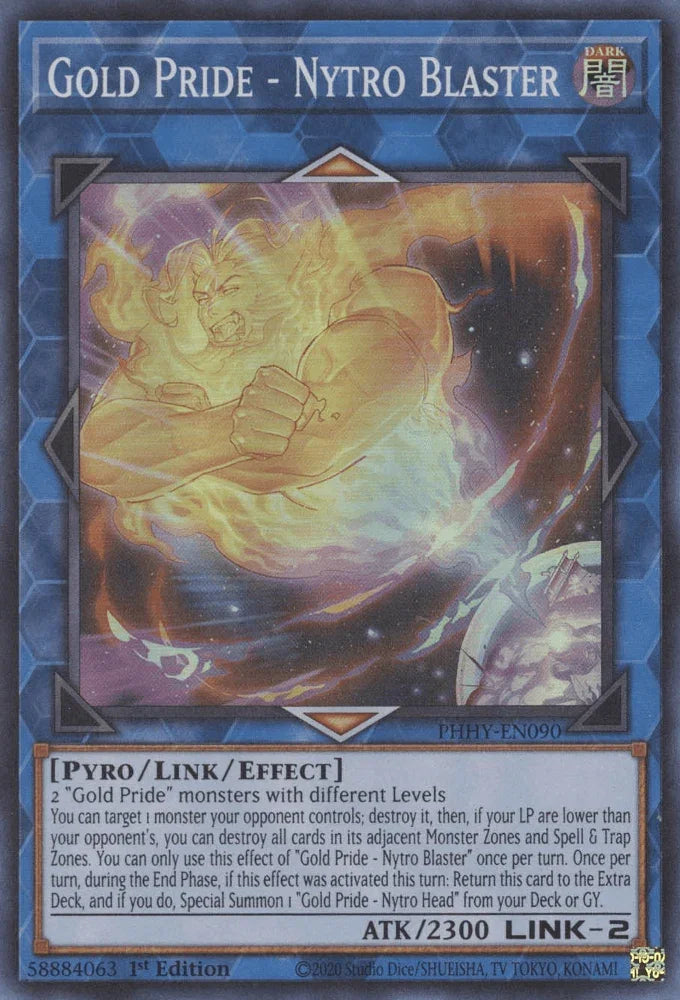 1st Edition, Dark, Link/Effect Monster, Photon Hypernova, Pyro, Super Rare Gold Pride - Nytro Blaster [PHHY-EN090] Super Rare - Trading Card World
