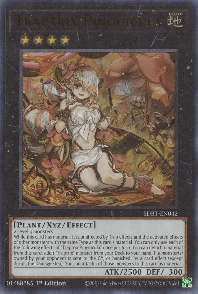 1st Edition, Earth, Plant, Structure Deck: Beware of Traptrix, Ultra Rare, Xyz/Effect Monster Traptrix Pinguicula [SDBT-EN042] Ultra Rare - Trading Card World