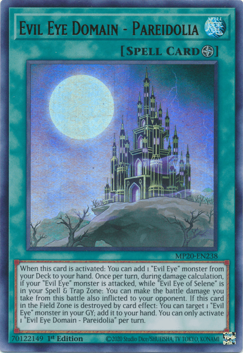 1st Edition, 2020 Tin of Lost Memories, Field Spell, Spell, Ultra Rare Evil Eye Domain - Pareidolia [MP20-EN238] Ultra Rare - Trading Card World