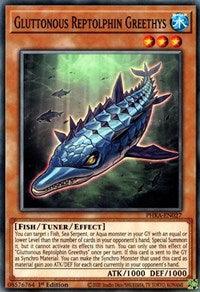 1st Edition, Common, Fish, Phantom Rage, Tuner/Effect Monster, Water Gluttonous Reptolphin Greethys [PHRA-EN027] Common - Trading Card World