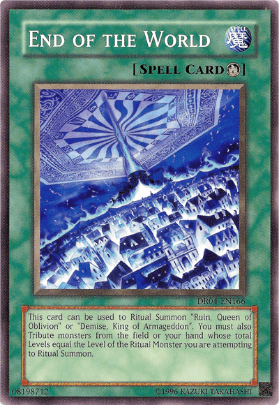 Common, Dark Revelation Volume 4, Ritual Spell, Spell, Unlimited End of the World [DR04-EN166] Common - Trading Card World