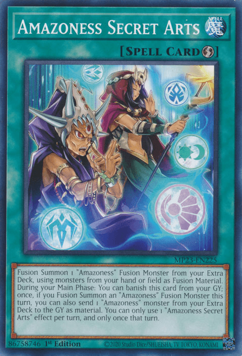 1st Edition, Common, Dueling Heroes Collectors Tin - Mega Pack (25th Anniversary Edition), Quick-Play Spell, Spell Amazoness Secret Arts [MP23-EN225] Common - Trading Card World