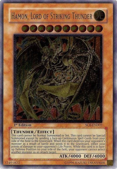 1st Edition, Effect Monster, Light, Shadow of Infinity, Thunder, Ultimate Rare, Unlimited Hamon, Lord of Striking Thunder (UTR) [SOI-EN002] Ultimate Rare - Trading Card World