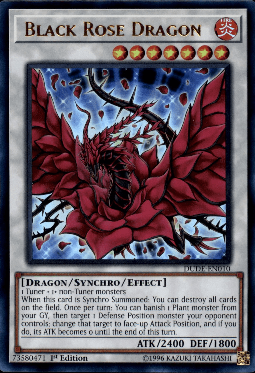 1st Edition, Dragon, Duel Devastator, Fire, Synchro/Effect Monster, Ultra Rare Black Rose Dragon [DUDE-EN010] Ultra Rare - Trading Card World