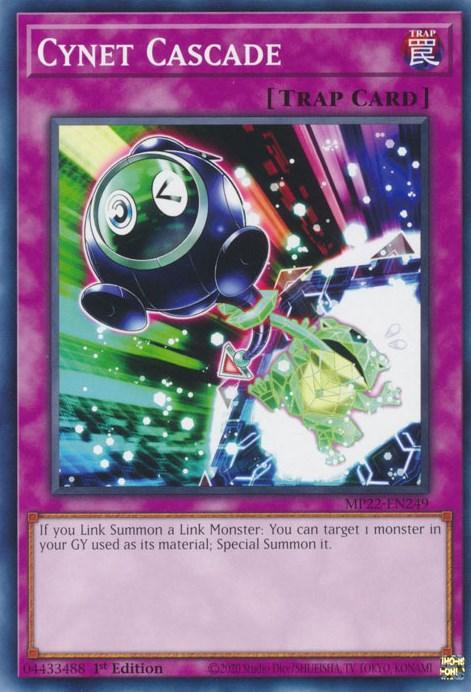 1st Edition, 2022 Tin of the Pharaoh's Gods, Common, Normal Trap, Trap Cynet Cascade [MP22-EN249] Common - Trading Card World