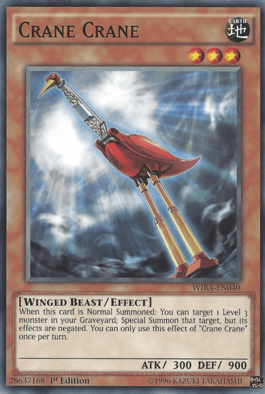 1st Edition, Common, Earth, Effect Monster, Wing Raiders, Winged Beast Crane Crane [WIRA-EN040] Common - Trading Card World