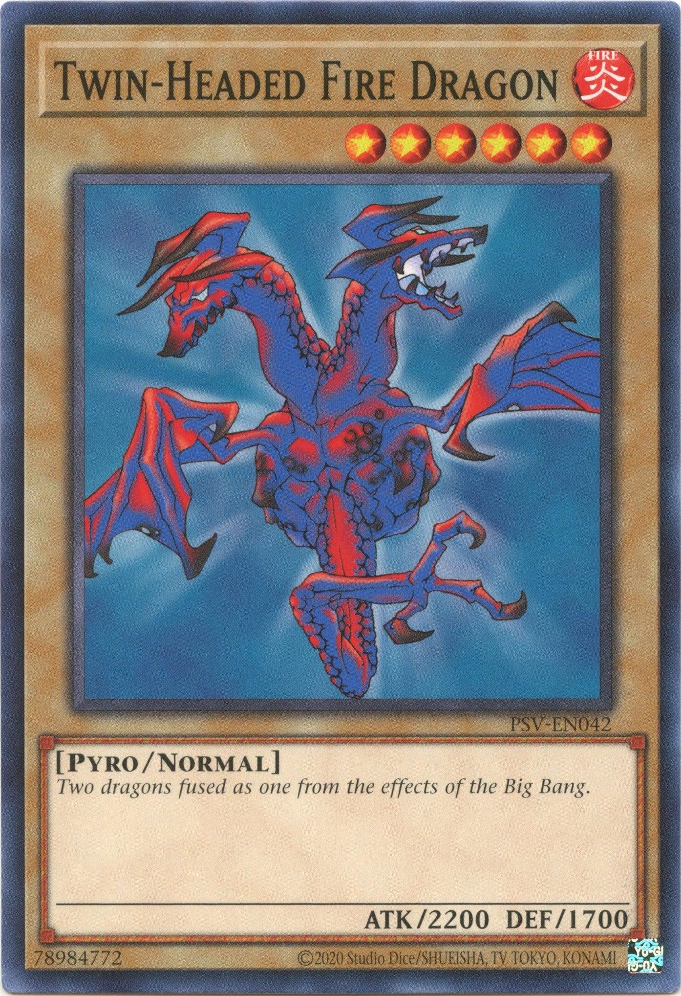 Common, Fire, Normal Monster, Pharaoh's Servant (25th Anniversary Edition), Pyro, Unlimited Twin-Headed Fire Dragon (25th Anniversary) [PSV-EN042] Common - Trading Card World