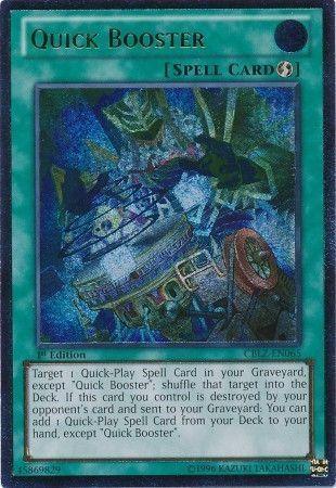 1st Edition, Cosmo Blazer, Quick Play Spell, Spell, Ultimate Rare, Unlimited Quick Booster [CBLZ-EN065] Ultimate Rare - Trading Card World