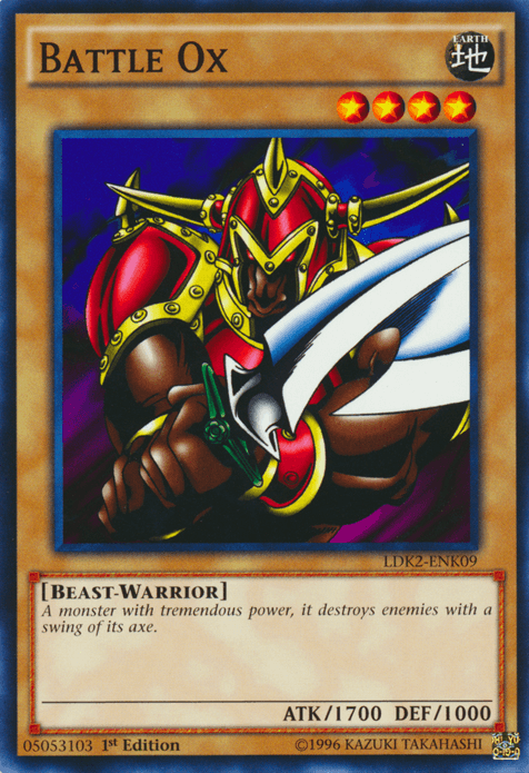 1st Edition, Beast-Warrior, Common, Earth, Legendary Decks II, Normal Monster, Unlimited Battle Ox [LDK2-ENK09] Common - Trading Card World