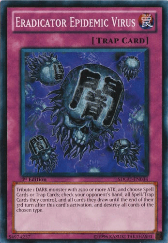 1st Edition, Common, Normal Trap, Structure Deck: Gates of the Underworld, Trap, Unlimited Eradicator Epidemic Virus [SDGU-EN034] Common - Trading Card World