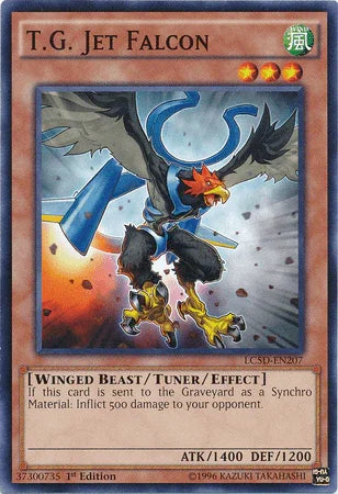 1st Edition, Common, Legendary Collection 5D's, Tuner/Effect Monster, Wind, Winged Beast T.G. Jet Falcon [LC5D-EN207] Common - Trading Card World