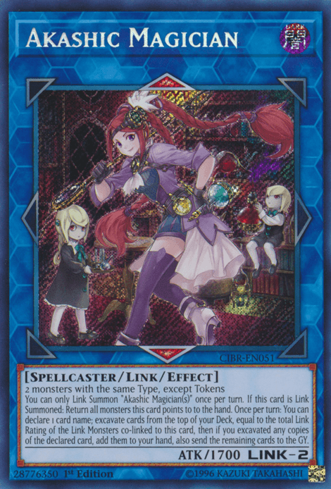 1st Edition, Circuit Break, Dark, Link/Effect Monster, Secret Rare, Spellcaster, Unlimited Akashic Magician [CIBR-EN051] Secret Rare - Trading Card World