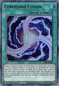 1st Edition, Legendary Duelists: Season 2, Quick-Play Spell, Spell, Ultra Rare Cyberload Fusion (Green) [LDS2-EN035] Ultra Rare - Trading Card World