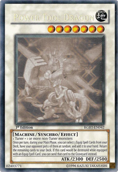 1st Edition, Earth, Machine, Raging Battle, Synchro/Effect Monster, Ultimate Rare, Unlimited Power Tool Dragon [RGBT-EN042] Ultimate Rare - Trading Card World