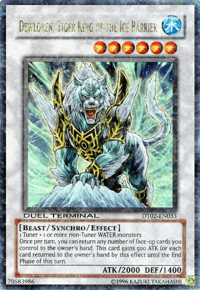 Beast, Duel Terminal 2, Limited, Synchro/Effect Monster, Ultra Rare, Water Dewloren, Tiger King of the Ice Barrier [DT02-EN033] Ultra Rare - Trading Card World