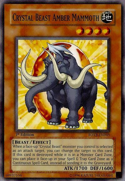 1st Edition, Beast, Common, Earth, Effect Monster, Force of the Breaker, Unlimited Crystal Beast Amber Mammoth [FOTB-EN005] Common - Trading Card World