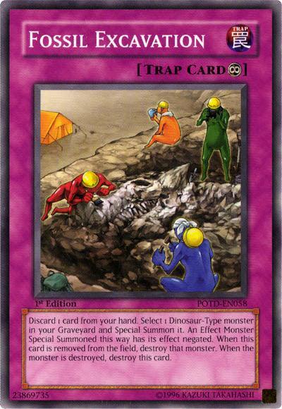 1st Edition, Common, Continuous Trap, Power of the Duelist, Trap, Unlimited Fossil Excavation [POTD-EN058] Common - Trading Card World