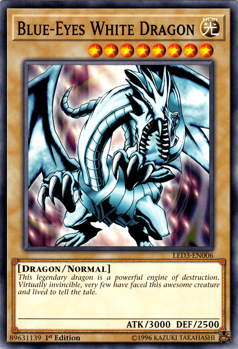 1st Edition, Common, Dragon, Legendary Duelists: White Dragon Abyss, Light, Normal Monster Blue-Eyes White Dragon [LED3-EN006] Common - Trading Card World