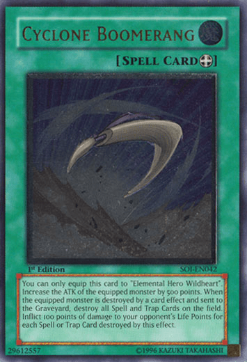 1st Edition, Equip Spell, Shadow of Infinity, Spell, Ultimate Rare, Unlimited Cyclone Boomerang (UTR) [SOI-EN042] Ultimate Rare - Trading Card World