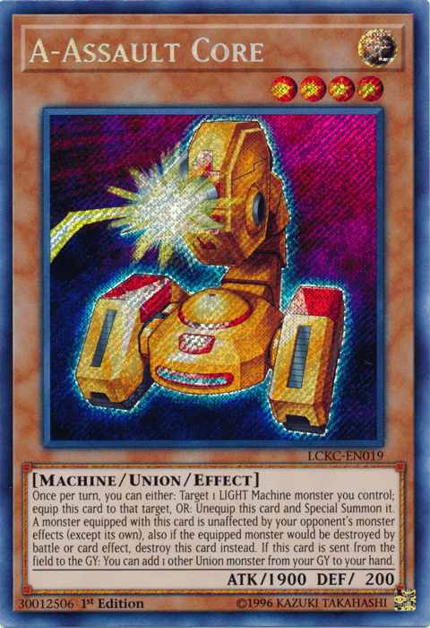 1st Edition, Legendary Collection Kaiba, Light, Machine, Secret Rare, Union/Effect Monster, Unlimited A-Assault Core [LCKC-EN019] Secret Rare - Trading Card World