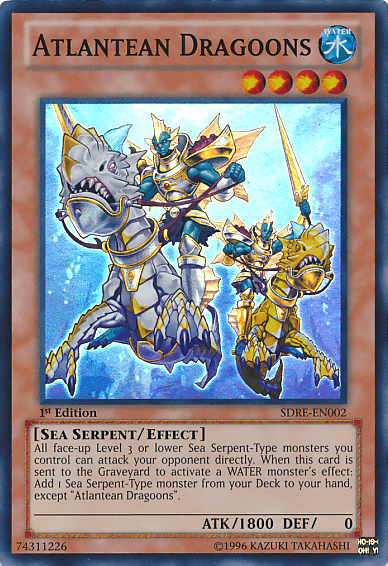 1st Edition, Effect Monster, Sea Serpent, Structure Deck: Realm of the Sea Emperor, Super Rare, Water Atlantean Dragoons [SDRE-EN002] Super Rare - Trading Card World