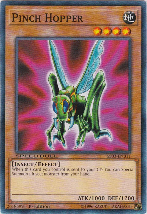 1st Edition, Common, Earth, Effect Monster, Insect, Speed Duel: Ultimate Predators Pinch Hopper [SS03-ENB11] Common - Trading Card World