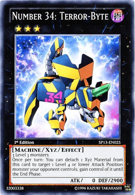 1st Edition, Common, Dark, Machine, Star Pack 2013, Unlimited, Xyz/Effect Monster Number 34: Terror-Byte [SP13-EN025] Common - Trading Card World