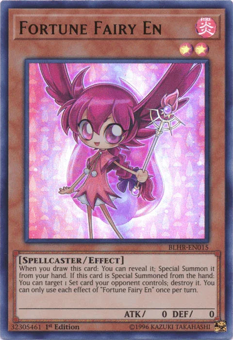 1st Edition, Battles of Legend: Hero's Revenge, Effect Monster, Fire, Spellcaster, Ultra Rare Fortune Fairy En [BLHR-EN015] Ultra Rare - Trading Card World