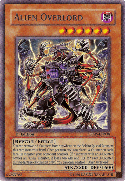 1st Edition, Crimson Crisis, Dark, Effect Monster, Rare, Reptile, Unlimited Alien Overlord [CRMS-EN038] Rare - Trading Card World