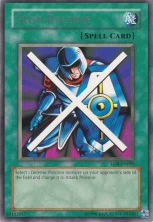 Normal Spell, Rare, Spell, The Legend of Blue Eyes White Dragon, Unlimited Stop Defense [LOB-EN095] Rare - Trading Card World