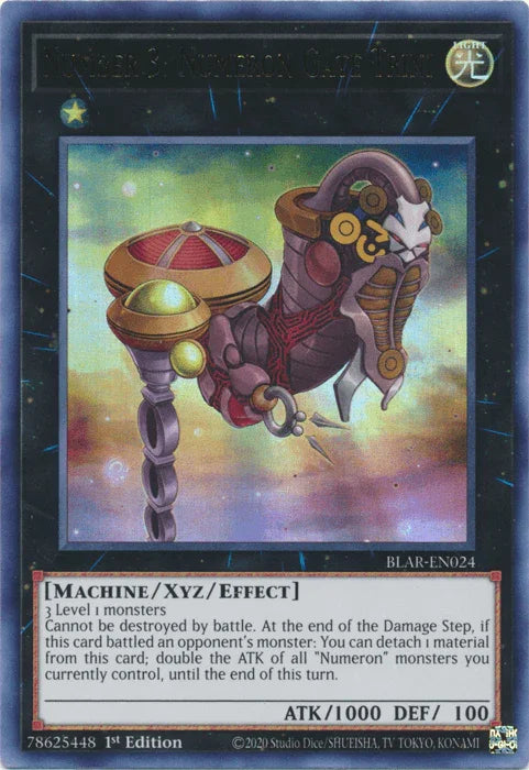 1st Edition, Battles of Legend: Armageddon, Light, Machine, Ultra Rare, Xyz/Effect Monster Number 3: Numeron Gate Trini [BLAR-EN024] Ultra Rare - Trading Card World