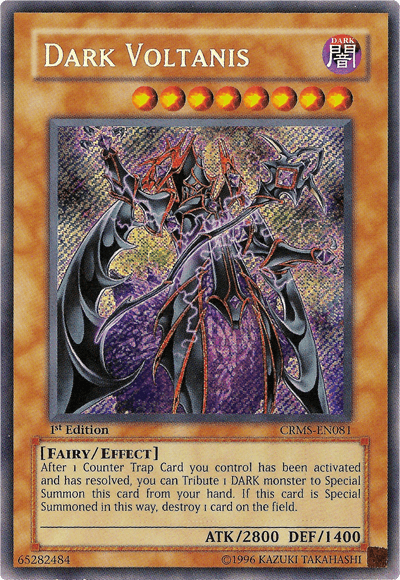 1st Edition, Crimson Crisis, Dark, Effect Monster, Fairy, Secret Rare, Unlimited Dark Voltanis [CRMS-EN081] Secret Rare - Trading Card World