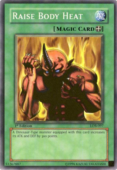 1st Edition, Common, Equip Spell, Spell, The Legend of Blue Eyes White Dragon, Unlimited Raise Body Heat [LOB-097] Common - Trading Card World