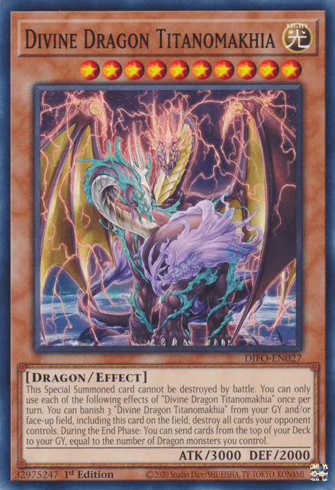1st Edition, Common, Dimension Force, Dragon, Effect Monster, Light Divine Dragon Titanomakhia [DIFO-EN027] Common - Trading Card World