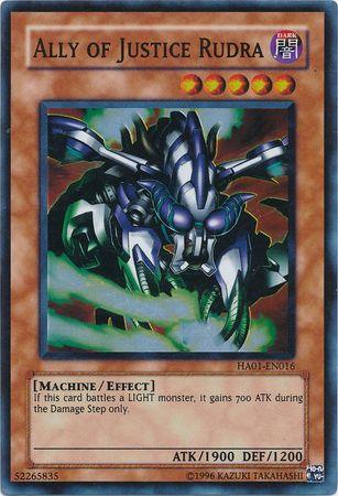 Dark, Effect Monster, Hidden Arsenal, Limited, Machine, Super Rare, Unlimited Ally of Justice Rudra [HA01-EN016] Super Rare - Trading Card World
