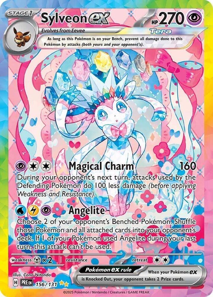 156, Holofoil, Metal [x2], Psychic, Scarlet & Violet: Prismatic Evolutions, Special Illustration Rare Sylveon ex (156/131) [Scarlet & Violet: Prismatic Evolutions] - Trading Card World