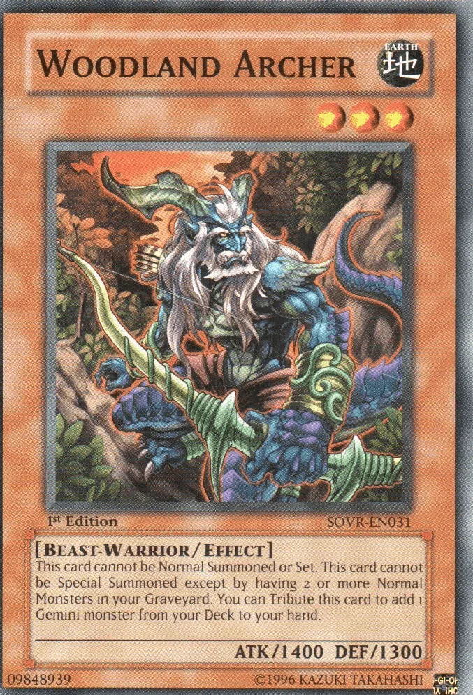 1st Edition, Beast-Warrior, Common, Earth, Effect Monster, Stardust Overdrive, Unlimited Woodland Archer [SOVR-EN031] Common - Trading Card World