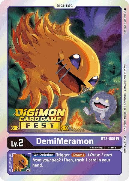 BT3-006, Digi-Egg, Flame, In-Training, Promo, Purple, Release Special Booster Promos DemiMeramon [BT3-006] (Digimon Card Game Fest 2022) [Release Special Booster Promos] - Trading Card World