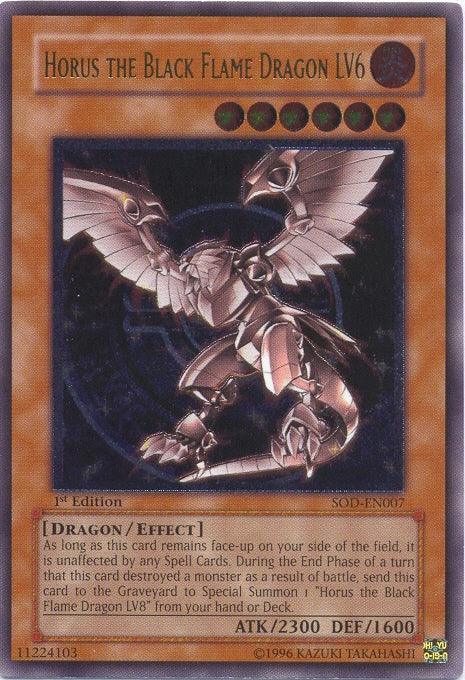 1st Edition, Dragon, Effect Monster, Fire, Soul of the Duelist, Ultimate Rare, Unlimited Horus the Black Flame Dragon LV6 [SOD-EN007] Ultimate Rare - Trading Card World