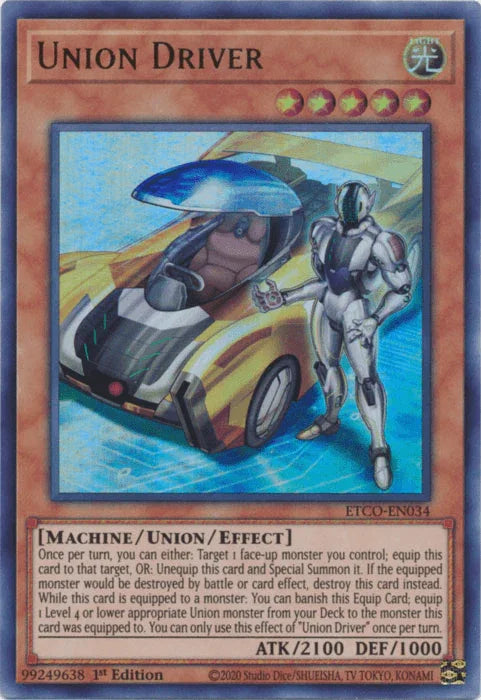 1st Edition, Eternity Code, Light, Machine, Ultra Rare, Union/Effect Monster Union Driver [ETCO-EN034] Ultra Rare - Trading Card World