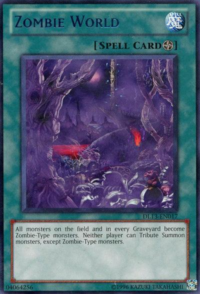 Duelist League Promo, Field Spell, Rare, Spell, Unlimited Zombie World (Purple) [DL13-EN017] Rare - Trading Card World