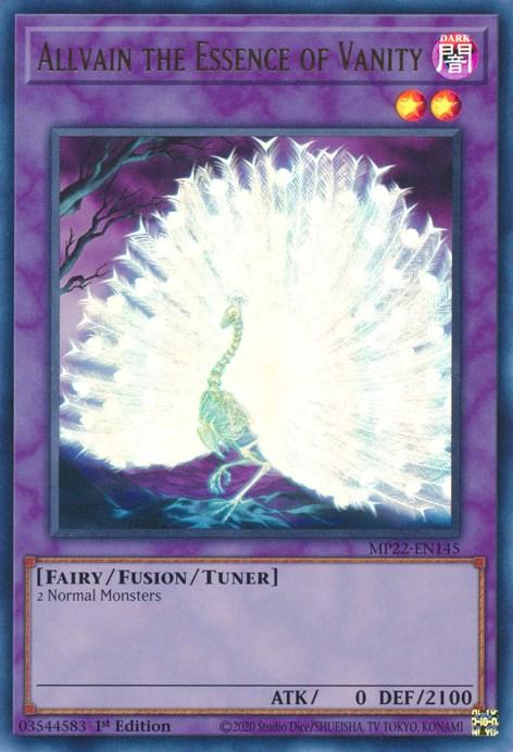1st Edition, 2022 Tin of the Pharaoh's Gods, Dark, Fairy, Fusion/Tuner Monster, Ultra Rare Allvain the Essence of Vanity [MP22-EN145] Ultra Rare - Trading Card World