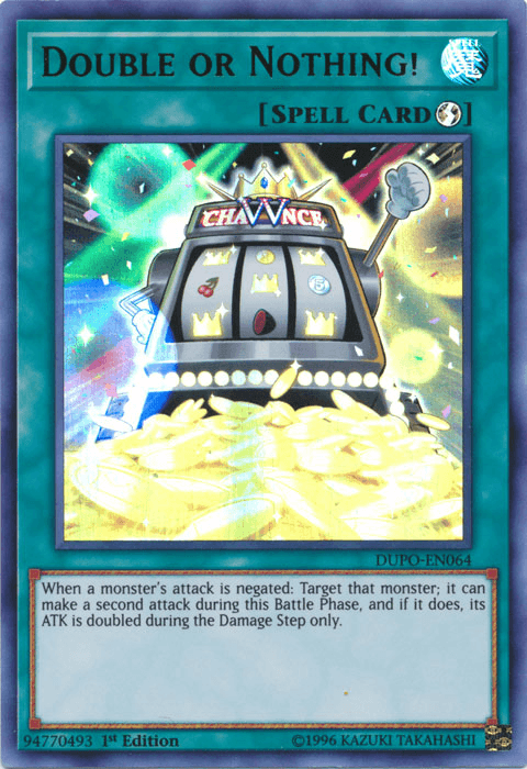 1st Edition, Duel Power, Quick Play Spell, Spell, Ultra Rare, Unlimited Double or Nothing! [DUPO-EN064] Ultra Rare - Trading Card World