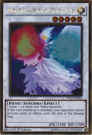 1st Edition, Fiend, Gold Rare, Light, Premium Gold: Return of the Bling, Synchro/Effect Monster, Unlimited Armades, Keeper of Boundaries [PGL2-EN043] Gold Rare - Trading Card World