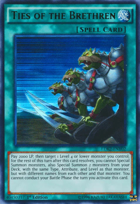 1st Edition, Legendary Decks II, Normal Spell, Spell, Ultra Rare, Unlimited Ties of the Brethren [LDK2-ENY02] Ultra Rare - Trading Card World