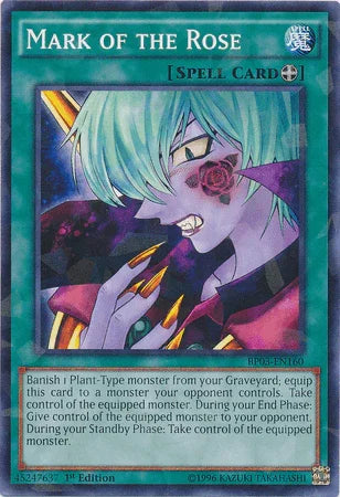 1st Edition, Battle Pack 3: Monster League, Equip Spell, Shatterfoil Rare, Spell Mark of the Rose [BP03-EN160] Shatterfoil Rare - Trading Card World