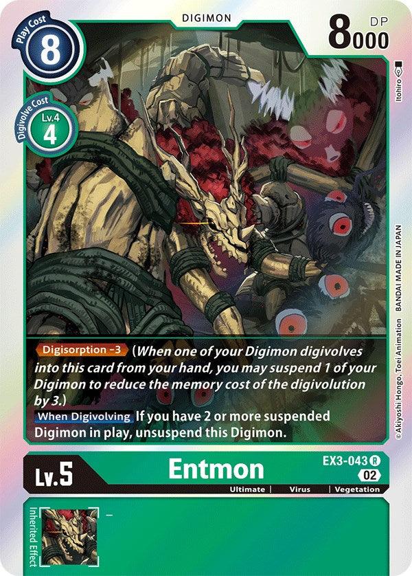 Digimon, Draconic Roar, EX3-043, Green, Rare, Ultimate, Vegetation, Virus Entmon [EX3-043] [Draconic Roar] - Trading Card World