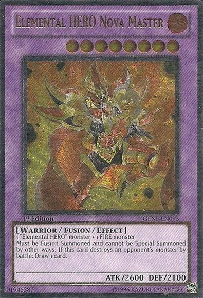 1st Edition, Fire, Fusion/Effect Monster, Generation Force, Ultimate Rare, Unlimited, Warrior Elemental Hero Nova Master [GENF-EN093] Ultimate Rare - Trading Card World